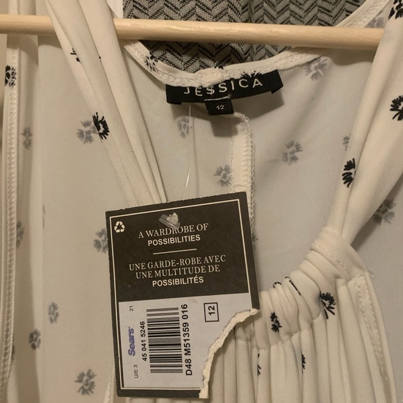 NWT Jessica White Floral Dress Size 12 - Picture 6 of 8